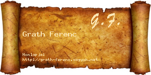 Grath Ferenc névjegykártya
